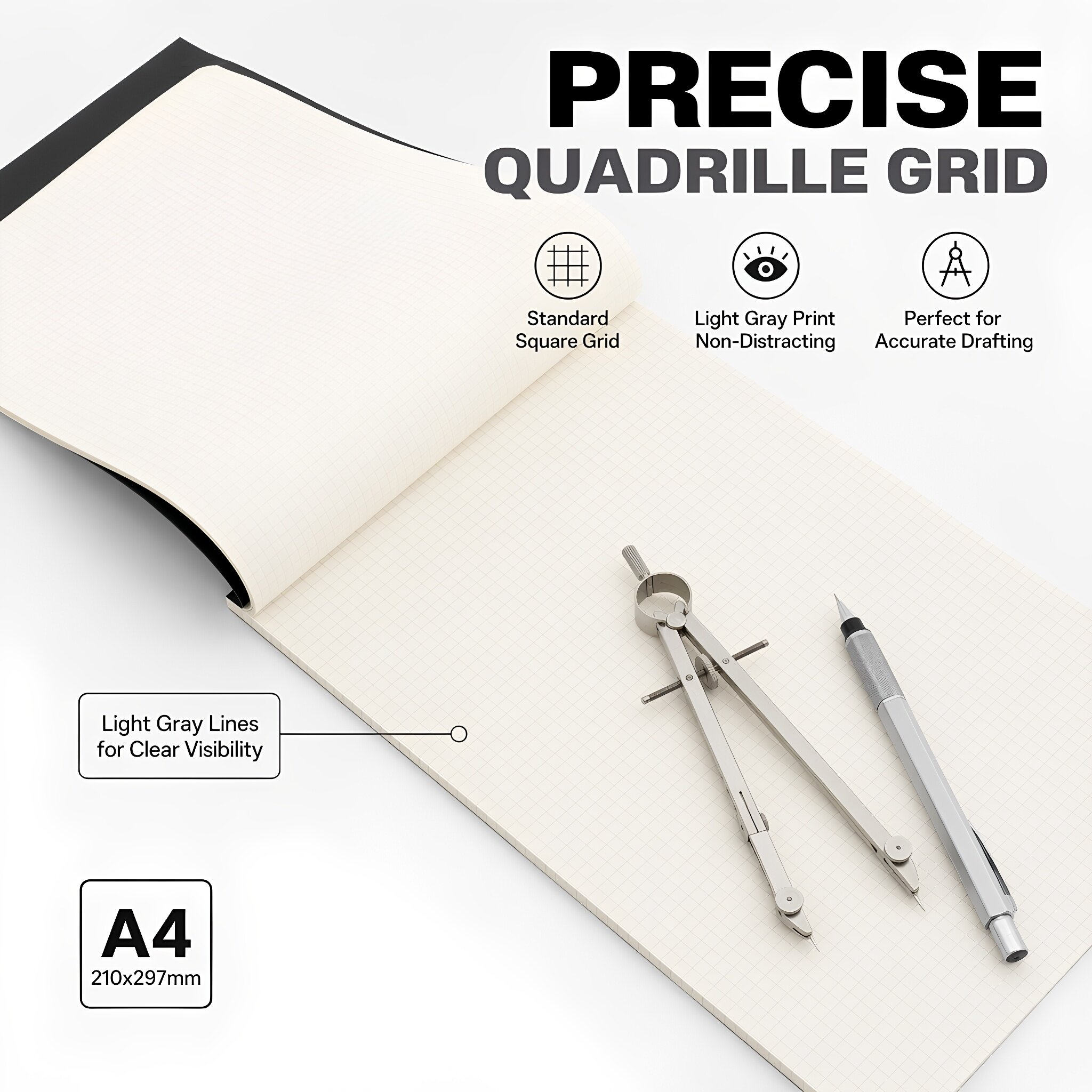 80Sheets A4 Graph Paper Pad Qu - огляд і ціна Graph Paper Pad
